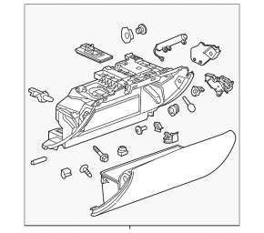Glove box, glove compartment Cadillac CTS 14- brown