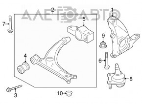 Lower control arm silent block front left Audi Q3 8U 15-18 with bracket