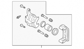 Rusty rear right caliper bracket for a 1920 Nissan Rogue