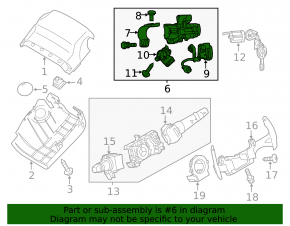 Ignition switch Mitsubishi Outlander 14-21 with contact group