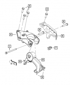 Rear Cushion Bracket Dodge Grand Caravan 11-20