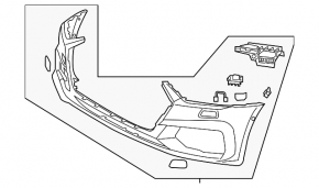 Bare front bumper for Audi A7 19-25 with parking sensors and headlight washers