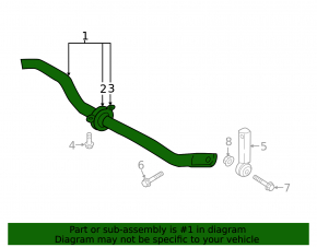Rear stabilizer bar for Audi E-Tron 19-23, 28mm, yellow stiffness