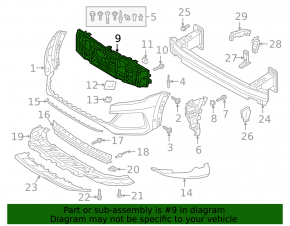 Audi Q8 19-23 grille frame without radar