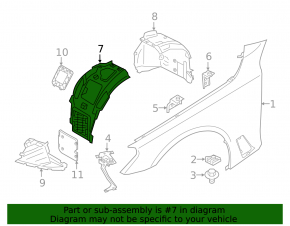 Front right fender liner for BMW 7 Series G11 G12 16-22 Fender & Components
