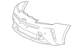 Front bumper bare Toyota Prius 50 19-22 without parking sensors
