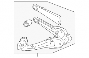 Rear left longitudinal control arm Acura ILX 13-15 pre-rest