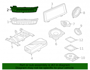 Multimedia control BMW X1 F48 16-22 under the drive