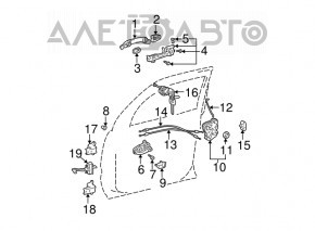 Door hinge lower front right Lexus GX470 03-09