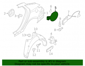 Kia Optima 11-15 fuel filler door