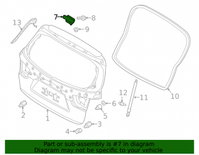 Left tailgate hinge Kia Sorento 16-20