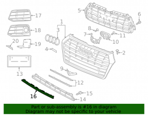 Audi Q5 80A 18-20 front bumper lower grille trim