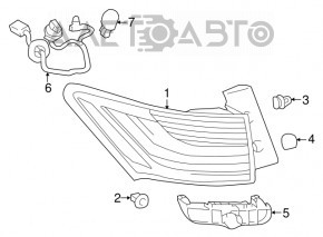 Right outer fender light for Lexus CT200h 14-17 rest.