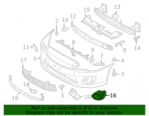Right fog light frame for Mitsubishi Lancer 16-17
