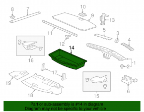 Trunk tray Acura MDX 14-20 black