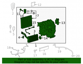 Heater and air conditioner assembly for Toyota Rav4 22-25 hybrid