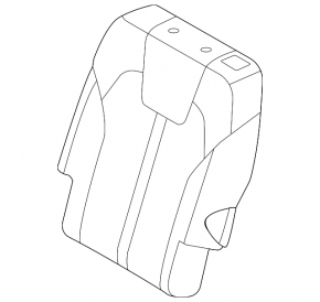 Rear seat back trim, 2nd row, left, Kia Sorento 21-24 HEV, PHEV, perforated, gray leather