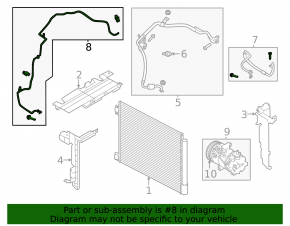 Air conditioner tube heater-condenser Nissan Sentra 20-24