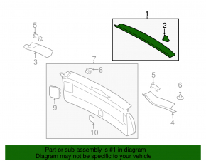 Upper trunk door trim Subaru Impreza 5d 17-23