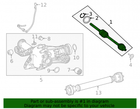 Drive half shaft front right Mercedes W167 GLE 350 450 20-23 AWD