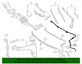 Mercedes X167 GLS 450 580 20-26 Windscreen Washer Nozzle Chain