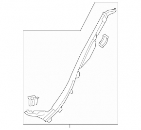 Right lower rear pillar trim for Mercedes C-class W205 15-21, black, under the airbag