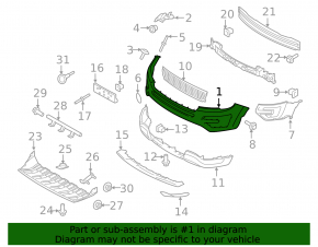 Front bumper upper part Ford Explorer 16-17 rest
