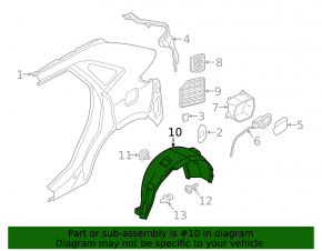 Rear right mudguard Ford Edge 15-18
