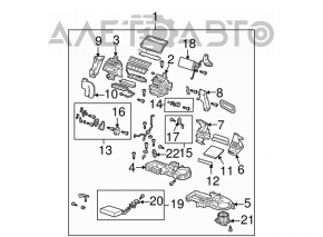 Bare air conditioner housing, left side of Mazda6 2003-2008