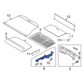 Pocket box trunk left Ford Explorer 20- scratches