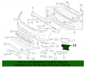Front bumper grille right Land Rover Range Rover Sport 18-22 rest