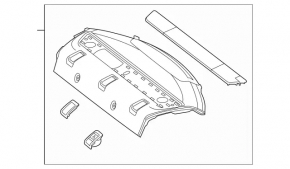 Rear shelf Mercedes CLA 14-19 black