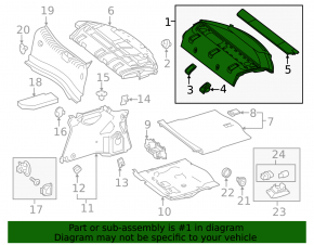 Rear shelf Mercedes CLA 14-19 black