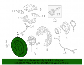 Buick Encore 13-22 268/12mm rear right brake disc, rusty