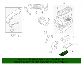 Air intake front part VW Jetta 16-18 USA 1.4T
