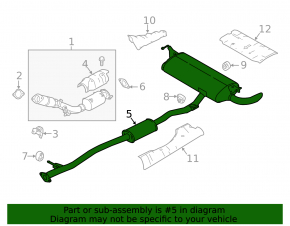 17-22 Nissan Rogue Sport Rear Exhaust Pipe with Barrel Rusty