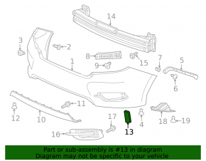 Rear bumper reflector right Honda Civic X FC 18-20