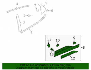 Door trim lower rear left Chevrolet Bolt 17-21