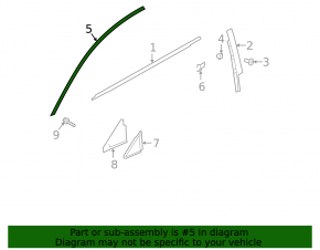 Upper front left door molding for Audi A6 C8 19-25 chrome