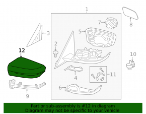 Left side mirror cover for BMW 3 G20 19-25 (upper)