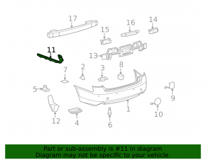 Rear bumper mount right side Lexus GS300 GS350 GS430 GS450h 06-11 latch defect