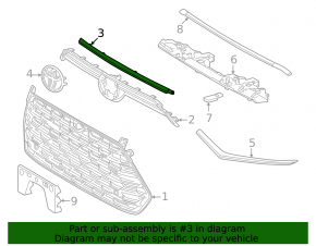 Toyota Grand Highlander 2024-2026 grille molding top