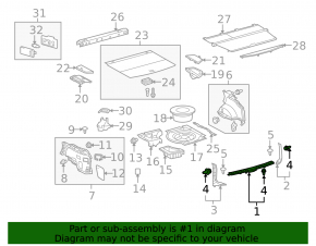 Trunk opening trim Lexus RX350 RX450h 10-15 black