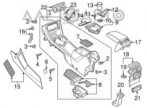 Central console armrest and cup holders VW Tiguan 18-20 leather black, scratch
