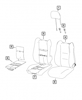 Front left headrest for Jeep Grand Cherokee WK2 14-22, beige leather, ready to clean