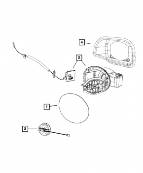 Dodge Dart 15-16 fuel filler flap housing