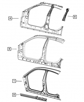 Body pillar center left Dodge Charger 11-