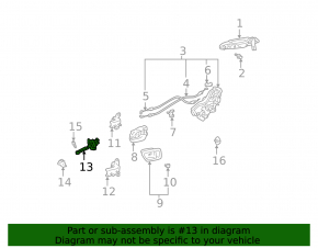Rear left door stop for Lexus RX300 98-03