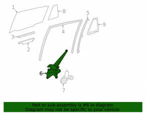Rear left window lifter with motor for Toyota Rav4 2013-2018
