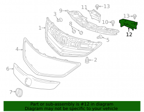 Mudguard front bumper left Acura ILX 13-15 prerest